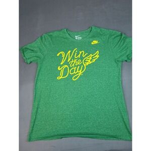 Nike Oregon Ducks Win The Day Shirt Mens XXL Green Lightweight Stretch Crew Neck